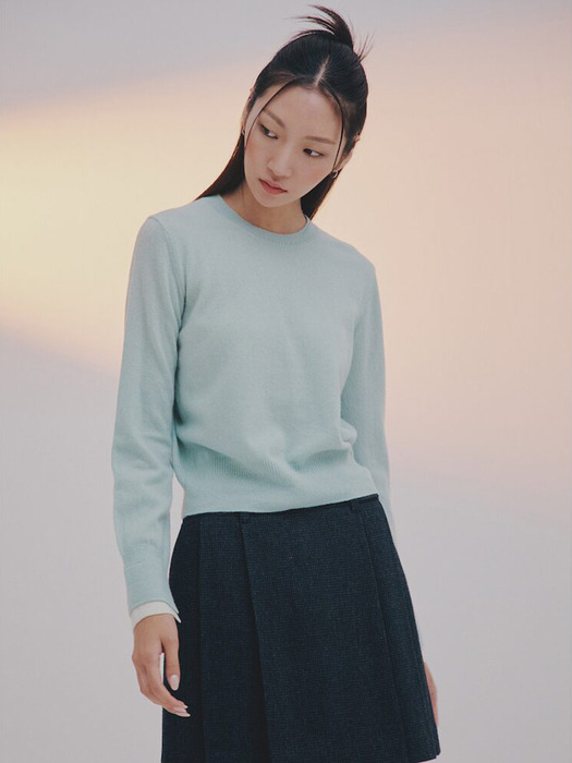 Merino Wool Color Point Knit Pullover  Mint (KE3951M01L)