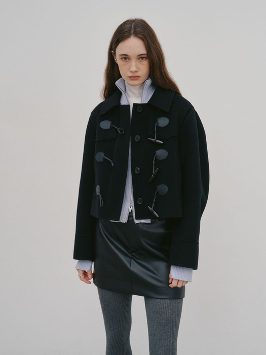 ZAHA Short Duffle Cashmere Handmade Coat_Black