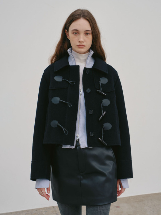 ZAHA Short Duffle Cashmere Handmade Coat_Black