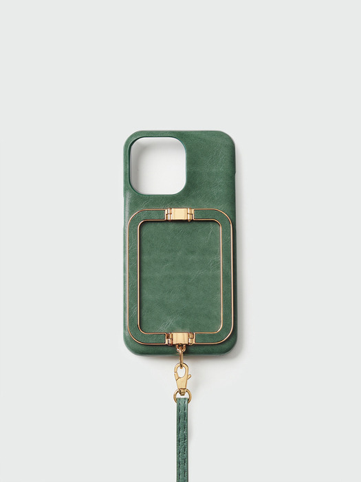 Phone Case with Leather Strap Forest Green