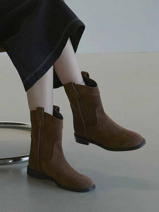 Western Ankle Boots (Brown)