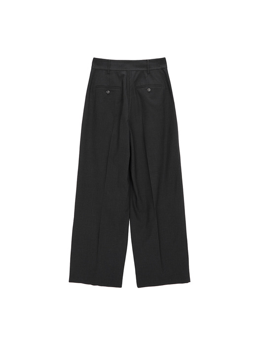 WIDE WRAP TUCK TROUSER IN CHARCOAL