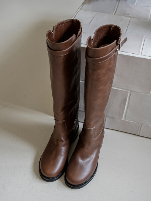 NO. Sienna Simple Long Boots _ Brown