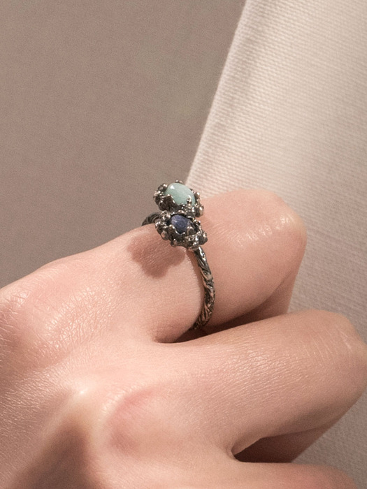 [HARANG]★BTS 着用★HR 130R_Double Gemstone Ring Qoo10] HARANG BTS ジョングク着用 【HARANG】