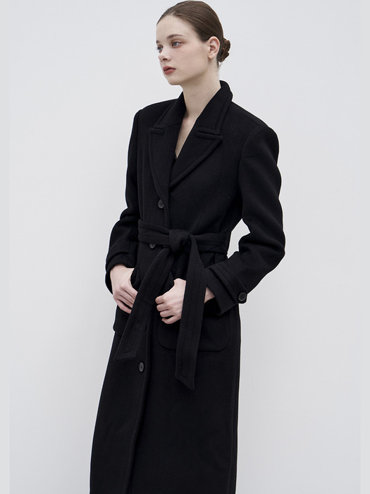 23FW Calla1 Collector Premium Middleton Merino wool  Coat Black