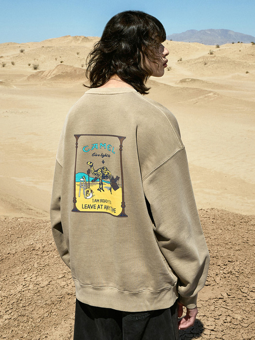 플루크 카멜 피그먼트 맨투맨 티셔츠 FMT756 / 4color