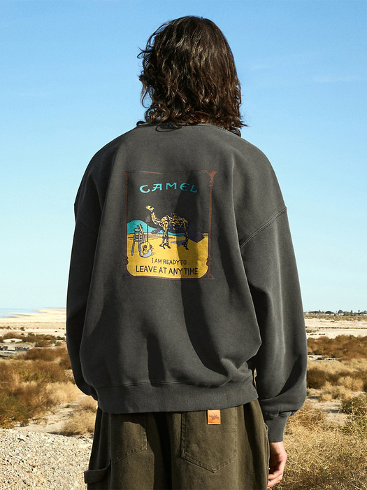 플루크 카멜 피그먼트 맨투맨 티셔츠 FMT756 / 4color