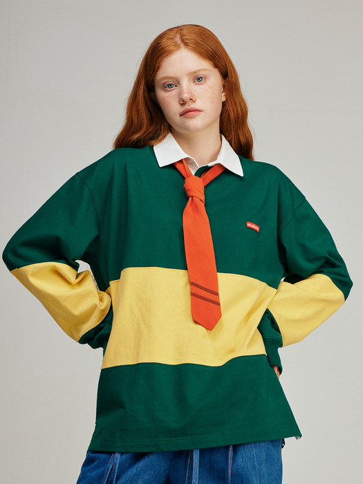 Stripe Rugby Shirt_Green&Yellow
