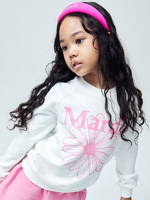 KIDS SWEATSHIRT FLOWERMARDI [ROCKFISH]_WHITE PINK