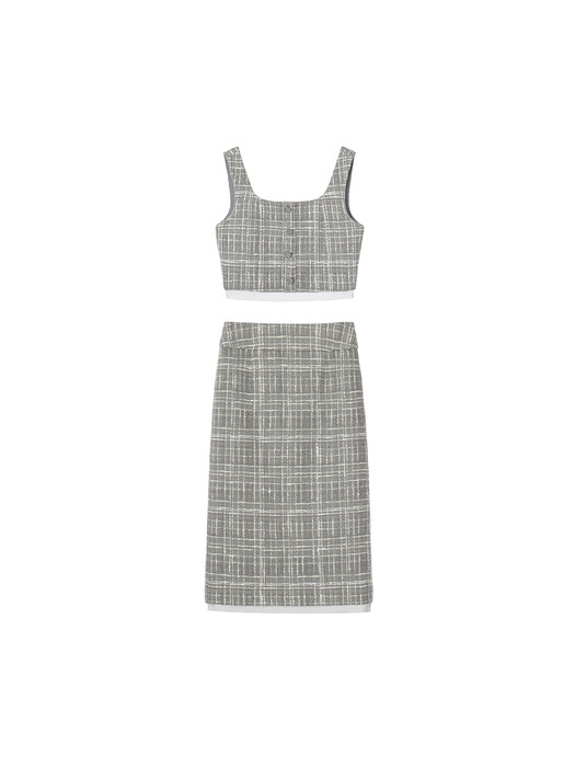 [윤희 PICK/SET] Della Tweed Bustier & Skirt