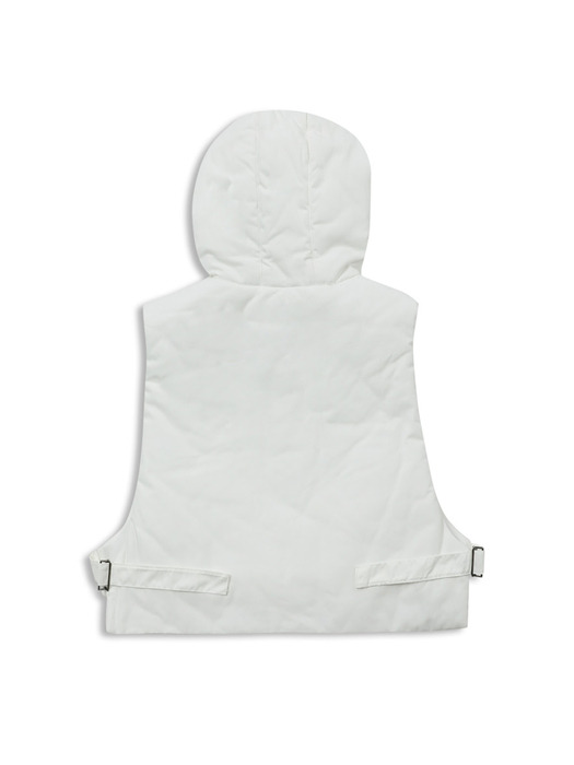 player hood vest white