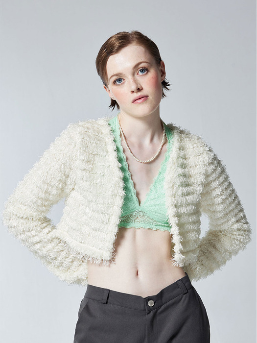 CLUMSY OPEN CARDIGAN - IVORY