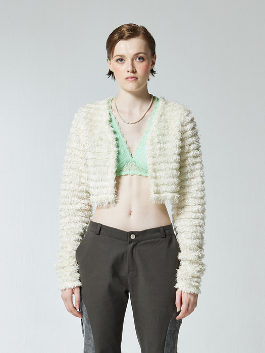 CLUMSY OPEN CARDIGAN - IVORY