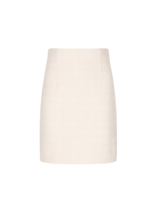 #131084 Fitted Tweed Skirt-WH