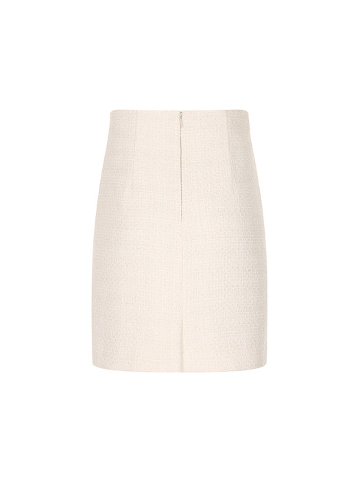 #131084 Fitted Tweed Skirt-WH