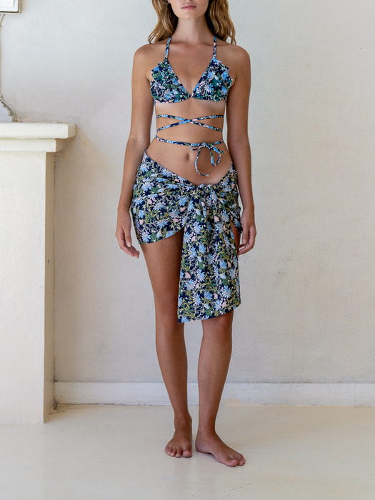 Morgan Floral Bikini + Mini Sarong SET (3pcs) 2colors