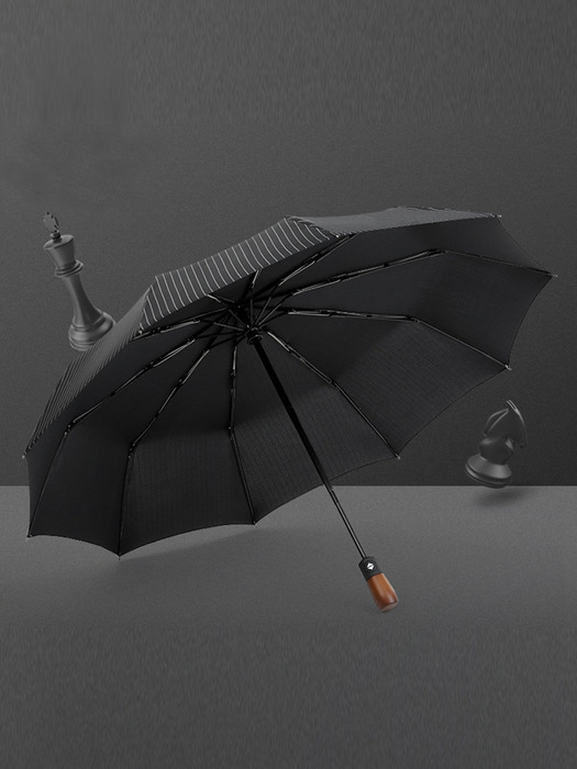 MYBRELLA 8K 스트라이프 비즈니스 3단 자동 우산 BW1