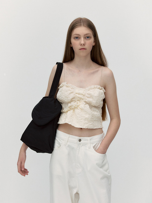 CLOTTY ARIEL BALLOON SLEEVELESS TOP [CREAM]