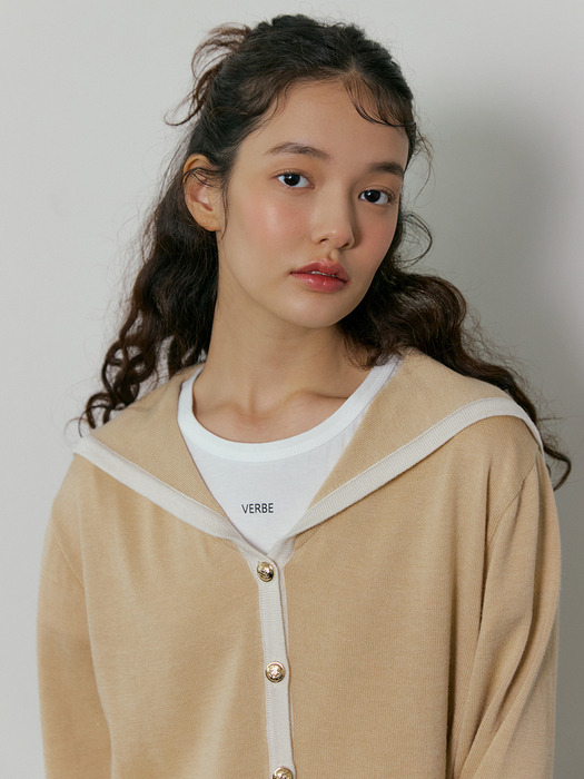 168 sailor knit cardigan (beige)