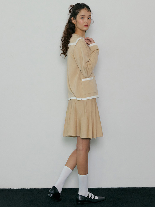 168 sailor knit cardigan (beige)