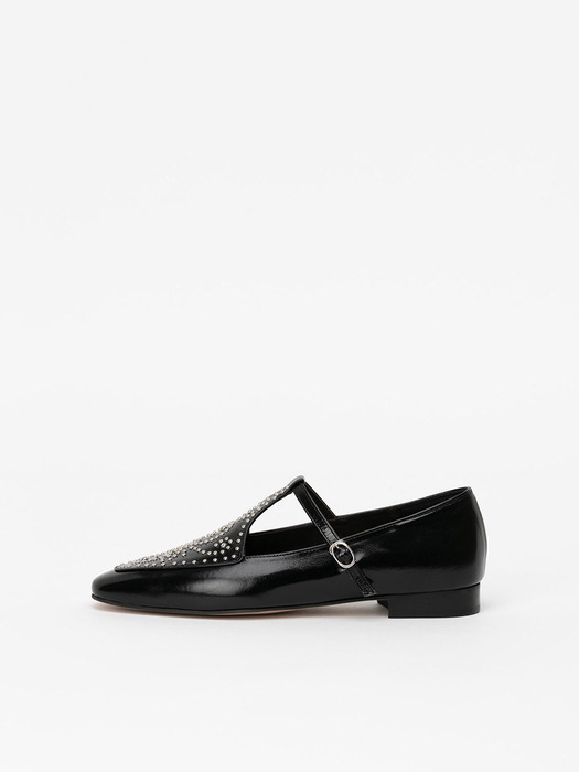 PAVO EMBELLISHED T-STRAP LOAFERS_3colors