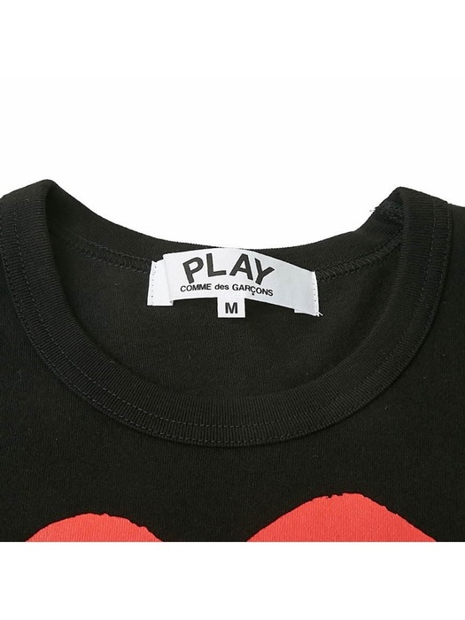 꼼데가르송 여성 하트 반팔 티셔츠 P1T111 BLACK