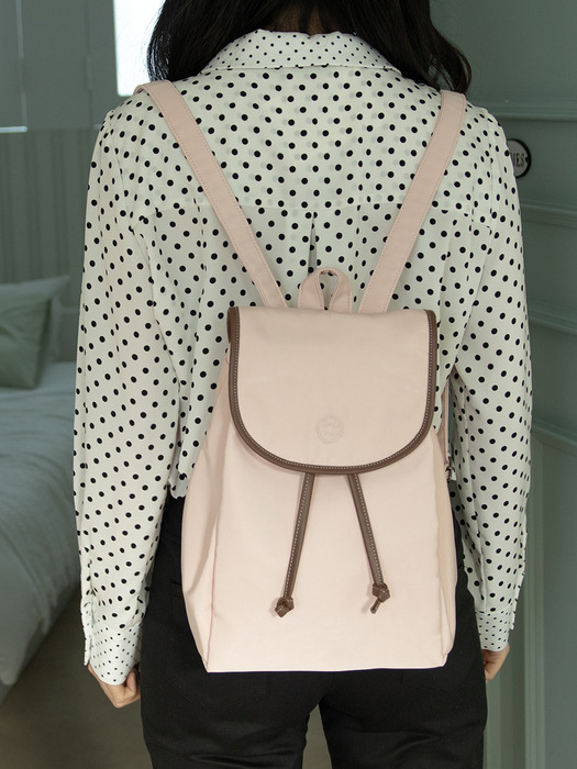 nylon backpack_peach pink