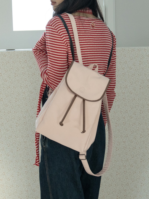 nylon backpack_peach pink