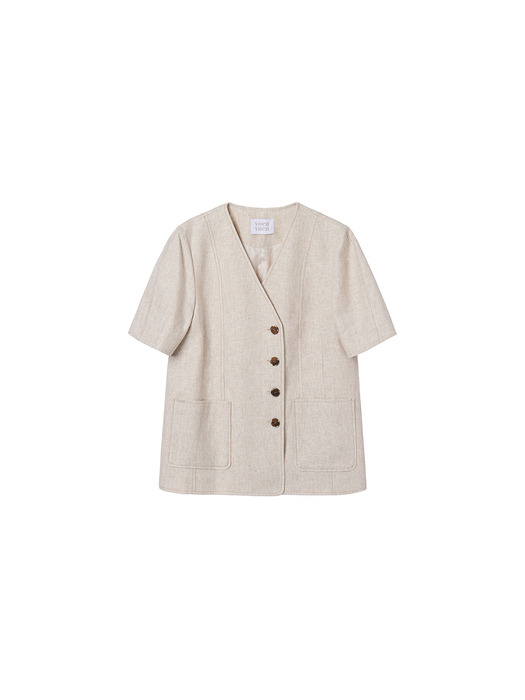 Collarless Linen jacket VC2433JK306M