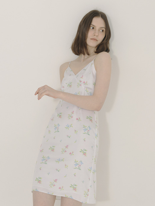 Cross-stitch Floral Print Dress