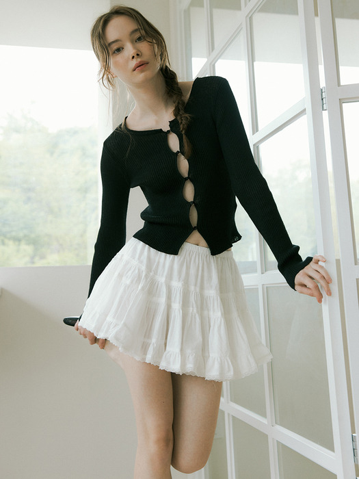 200 see-through knit cardigan (black)