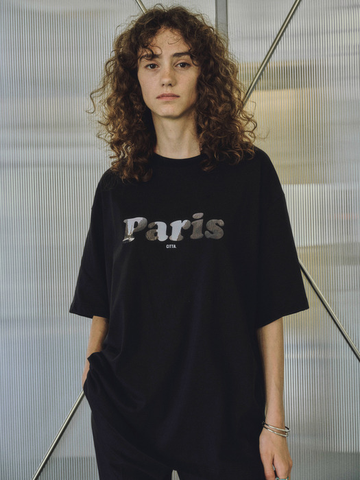 [City Story]Paris Overfit T-shirt_CTT321(Black)