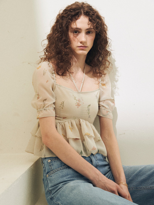 OFF-SHOULDER PUFF BLOUSE_SAND BEIGE