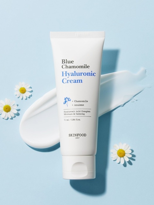 [리유저블보틀 증정] 블루 캐모마일 히알루로닉 크림 70ml 2개 (보틀+마스크팩 10매 증정)