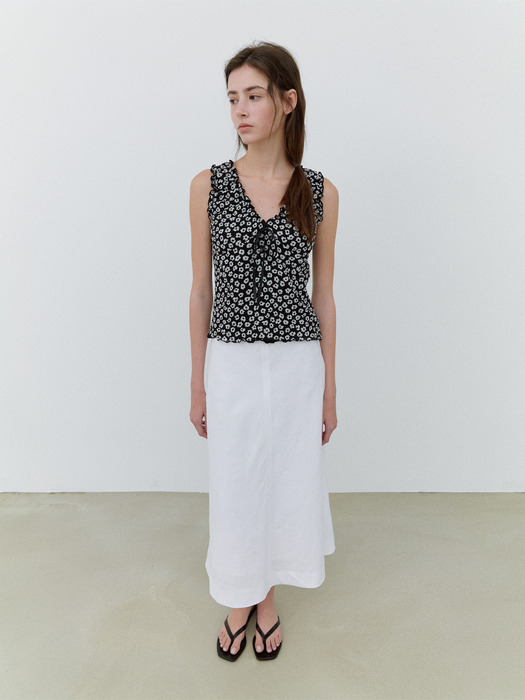 Avola Linen Skirt in Off White