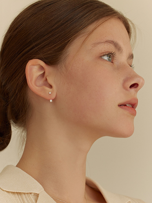 [뉴이어 기프트 6mm+10mm 진주귀걸이 증정] Two way clear earring