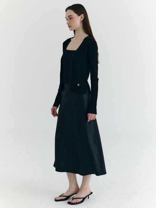 A-Line Glossy Skirt_3color