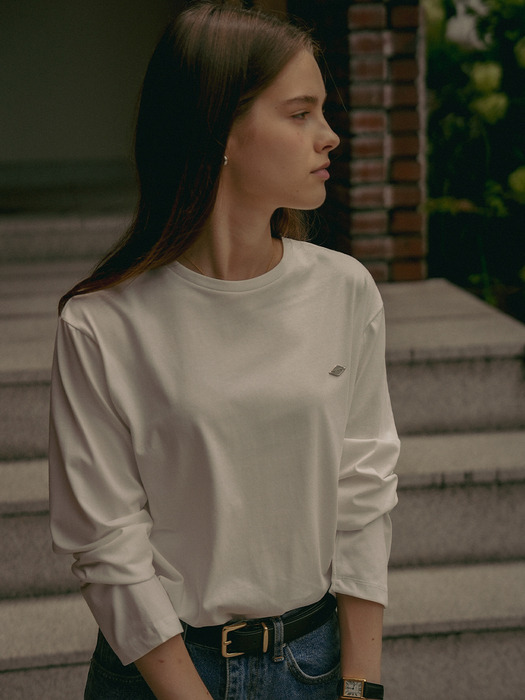 Silket cotton long sleeve t-shirt_Ivory