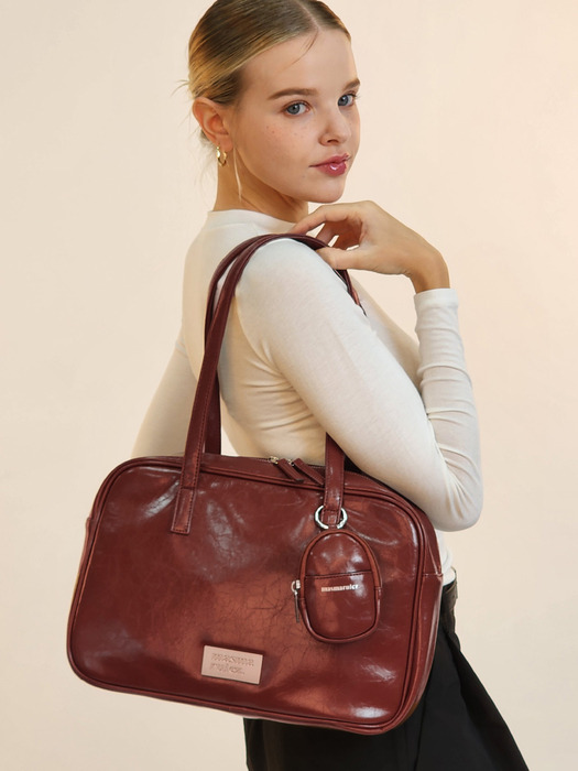 [단독]304 leather pouch shoulder bag _ Red Brown