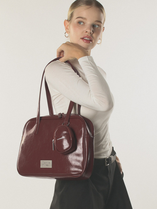 [단독]304 leather pouch shoulder bag _ Red Brown