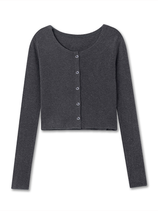 ANGORA WOOL BLEND CARDIGAN CHARCOAL