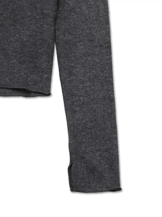 ANGORA WOOL BLEND CARDIGAN CHARCOAL