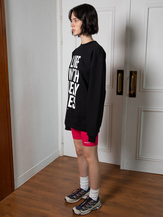 UNISEX LIVELY SLOGAN SWEATSHIRT_BK