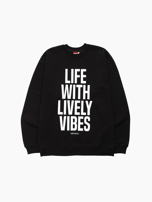 UNISEX LIVELY SLOGAN SWEATSHIRT_BK