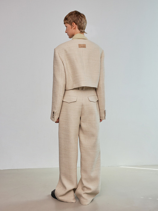 No-tuck Semi-cocoon Pants _ Light Beige