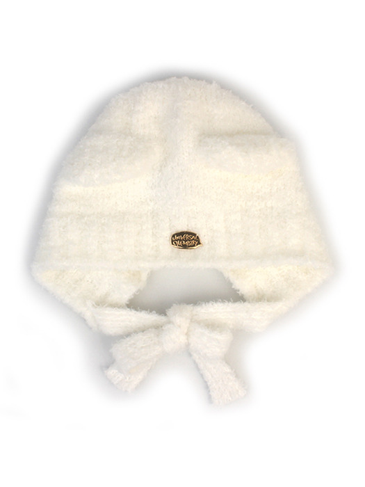 Bear Ear Fleece White Balaclava 귀달이모자