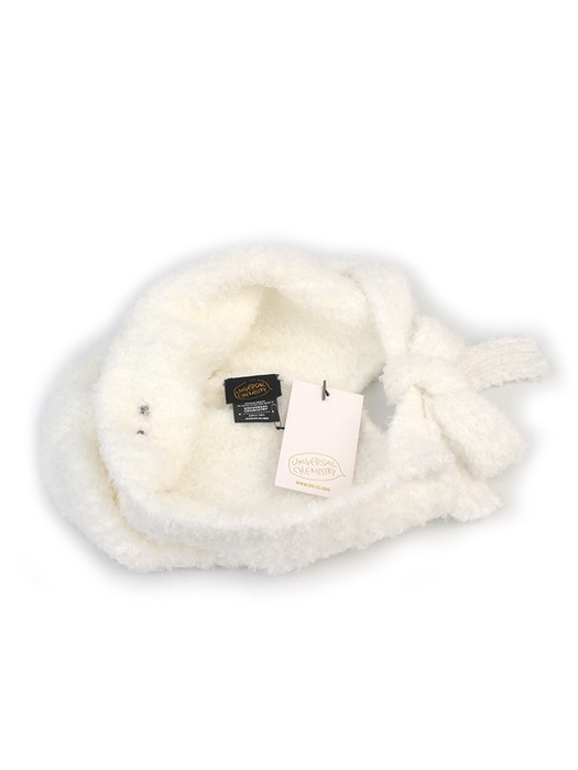 Bear Ear Fleece White Balaclava 귀달이모자