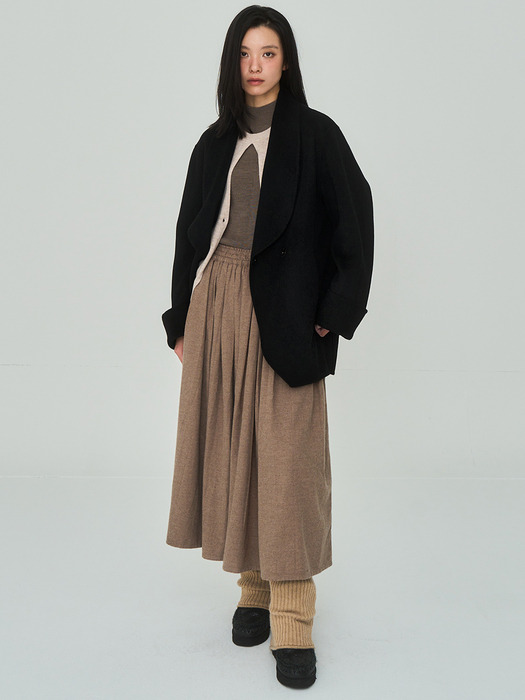 J handmade Wool Black Coat