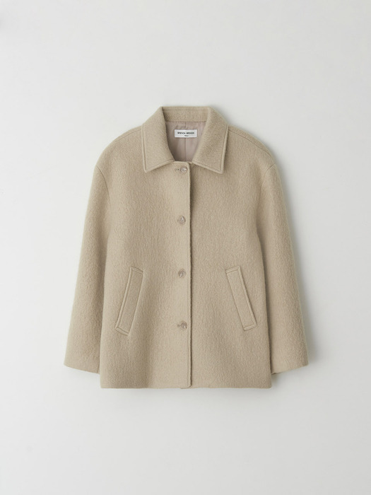 mohair half coat - light beige