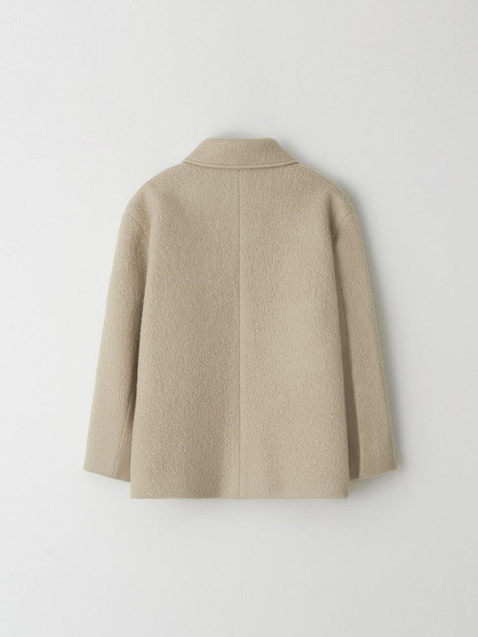 mohair half coat - light beige